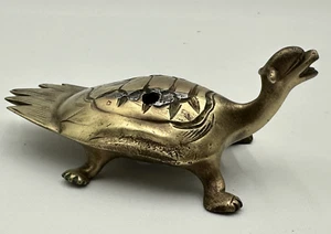 Vintage Messing Schildkröte Vogel Krallen Stab Räuchergefäß Halter 5,75" lang - Bild 1 von 9