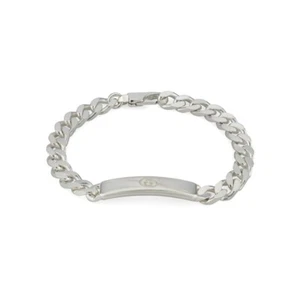 Bracelet Gucci Tag with GG Cross YBA774054001 Sterling Silver 18 cm New - Picture 1 of 2