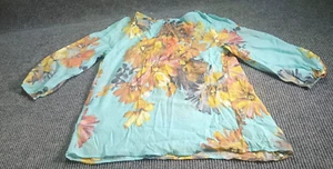 Spense Woman Blouse S Flowy Sheer Floral Crotchet Detail Summer Casual Comfort - Picture 1 of 6