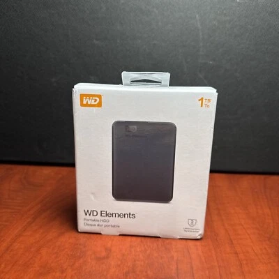 Western Digital WD Elements 1 TB Portable External Hard Disk Drive (5448) New - Image 1 of 4