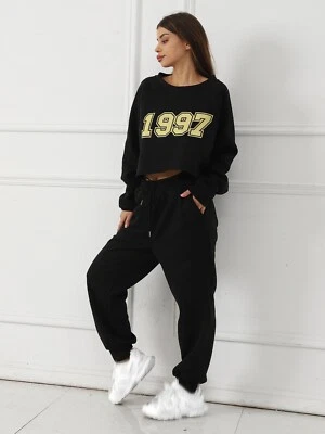 Women's 1997 Printed Crop Sweat and Sweatpants Set - Image 1 of 4