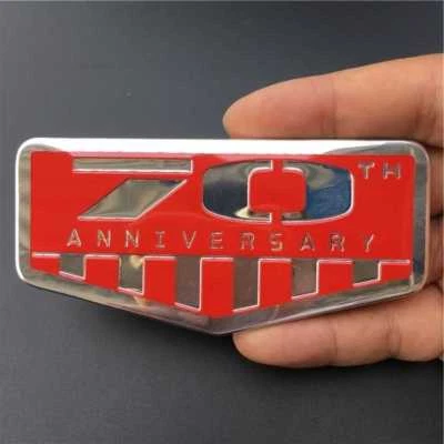 Red 70th Anniversary Metal Rear Trunk Badge Emblem Sticker For Jeep  - Image 1 of 4