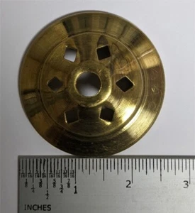 2.5" Round Solid Brass Lamp Vase Cap - VENTED - Picture 1 of 1