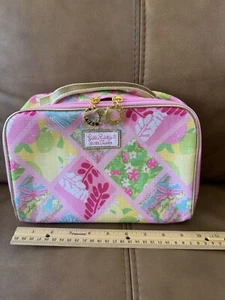 LILLY PULTZER/ESTEE LAUDER Pink Floral Cosmetic Makeup Bag ~ New ~ 8” X 6” X 3” - Picture 1 of 9