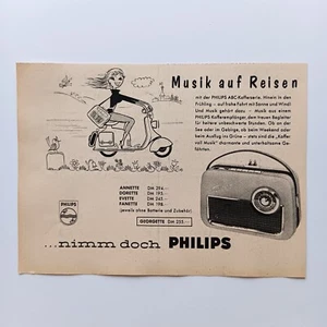 1958 Philips Radio Annette Dorette Evette Fanette Roller Werbeanzeige Reklame - Picture 1 of 1