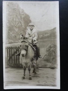 Portrait BOY ON A DONKEY Old RP by C Howell Official Photographer Blackpool P.B. - Picture 1 of 2