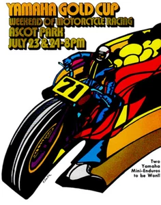 1971 Yamaha Gold Cup Motorcycle Race - Ascot - Program Cover Poster - Picture 1 of 1