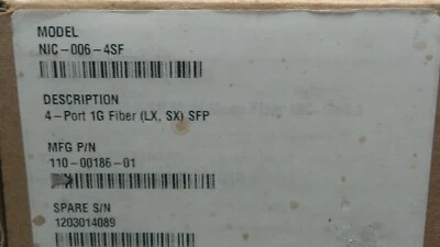 RIVERBED NIC-006-4SF 4 Port 1G Fiber (LX,SX) SFP  NEW Open Box  Excess Stock - Image 1 of 4