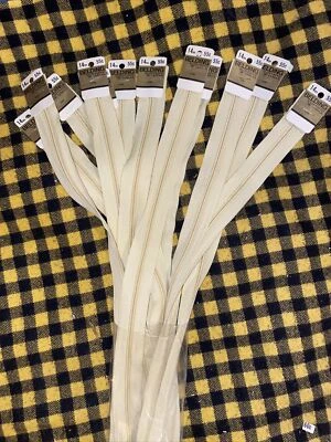 12 Lot New Tan Off White #551 14” YKK Coil Zipper NOS NWT Belding - Image 1 of 4