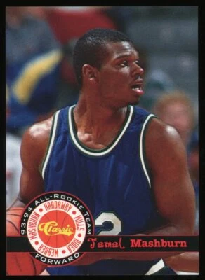 1994 Classic All-Rookie Team Basketbal Jamal Mashburn Dallas Mavericks Card #12 - Image 1 of 2