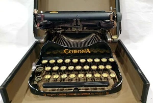 Antique Corona No 3 Portable Typewriter in Original Case USA made AUST dist RARE - Picture 1 of 17