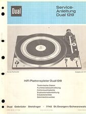 Dual Service Manual für 1219  Copy