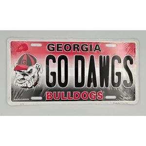 Universidad de Georgia Bulldogs Go Dawgs Novedad Placa de Metal NUEVO - Imagen 1 de 4