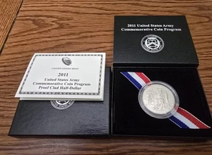 2011 US Army Commemorative Silver Proof Clad Half Dollar - Picture 1 of 2