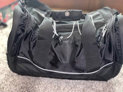 Swiss Gear Large Duffle Luggage Travel Bag Black & Gray, 20”x 11” nice  - Image 1 of 4