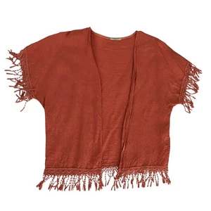 Valentina Naldi Womens Boho Indie Relaxed Italy Linen Open Front Top One Size - Picture 1 of 8