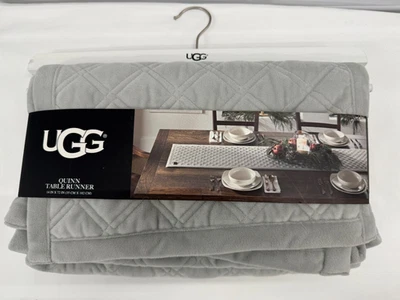 UGG QUINN GRAY QUILTED TABLE RUNNER S NWT 90 IN X 14 IN NEW SHIPS FAST - Image 1 of 4