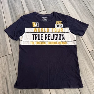 T-shirt uomo True Religion blu navy World Tour grafica taglia media - Foto 1 di 9