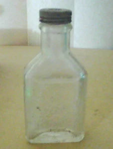 Antique A S Hinds Apothecary Embossed Glass Bottle Clear Portland ME USA 3 7/8" - Picture 1 of 4