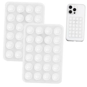 2 Pack Silicone Suction Phone Case Mount, Non Slip Sticky Phone Translucent - Picture 1 of 7