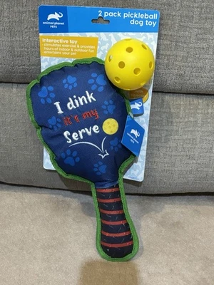 NUEVO, ANIMAL PLANET PETS 2 PK PICKLEBALL PERRO JUGUETE, CHIRRIDO Y BOLA Foto 1 de 4