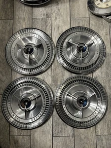 4 1965 Ford Thunderbird 14” Spinner Hubcaps Wheel Covers Nice Drivers 65 - Bild 1 von 24