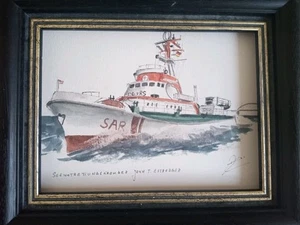 Aquarell " SEENOTRETTUNGSKREUZER JOHN T ESSBERGER DER DGZRS" - Bild 1 von 1