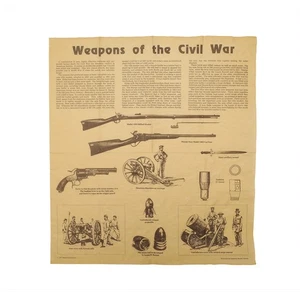 Civil War Weapons Parchment Paper Poster Living Room Rifle Gun Decor CW Wall Art - Picture 1 of 4