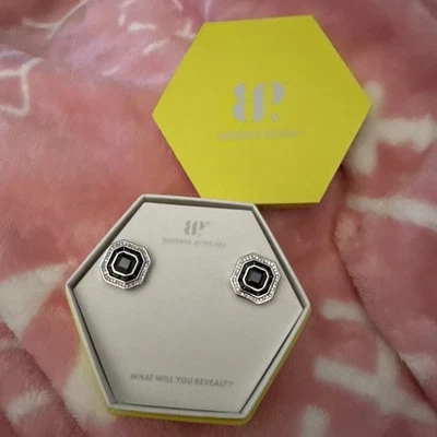 Pendientes Bomb Party OG ER77855 por encima del ruido en rodio pl ónix negro Foto 1 de 3