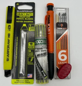 Mechanical Carpenter Pencils Lot With Refills - Sharpdraw, Thorvald, Dixon - Picture 1 of 7