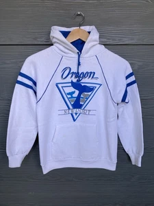 Vintage 80s Oregon Coast Newport Pullover Hoodie Herren Medium White Russell USA - Bild 1 von 10