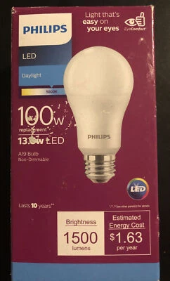 Philips EyeComfort 100W Equivalent Daylight  Medium LED Light 13.5 Watts - Image 1 of 4