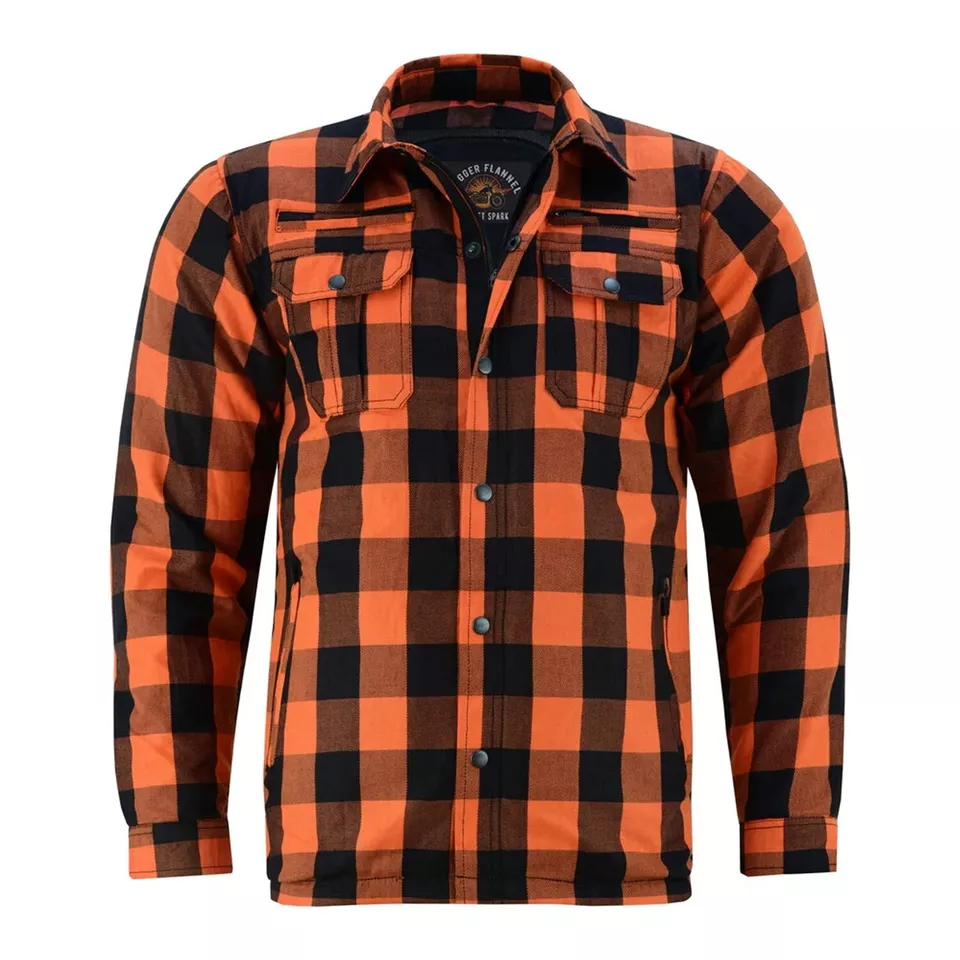 Men’s Motorcycle Shirt All Season Sporty Armored Flannel Shirt – Water Resistant - Image 1 of 2