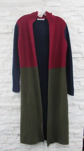 In Cashmere Nordstrom Navy Red Olive Long Hooded Duster Sweatercoat Cardigan XS - Bild 1 von 5
