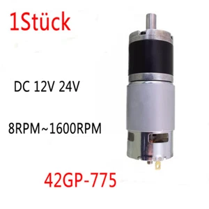 42GP-775 Planetengetriebe Untersetzungsmotor DC12/24V Hohes Drehmoment 8~1600RPM - Bild 1 von 8