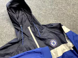 Chelsea FC Windbreaker Herren XL blau Kapuzenjacke Größe sportlich - Bild 1 von 7