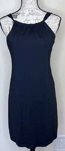 Athleta Kokomo Kleid schwarz sportlich Schwimmen integrierter BH verstellbare Träger Small - Bild 1 von 8