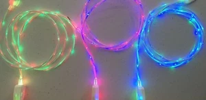 DUAL LED Light-up Micro USB Charger Data Cable for Samsung LG HTC Nokia Motorola - Picture 1 of 1