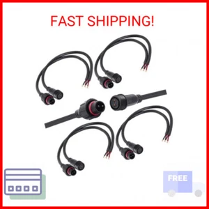 2 Wire Waterproof Connector, 2Pin Male Female Plug LED Connector,with 16AWG IP68 - Picture 1 of 2
