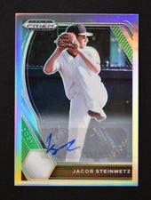 2021 Prizm Draft Picks Base Auto Silver #77 Jacob Steinmetz - High School!