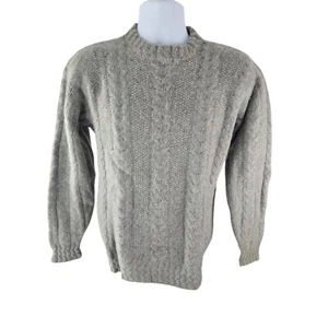 Neiman Marcus 100% Cashmere Thick Hand Knit Cable Knit Sweater M / L - Picture 1 of 12