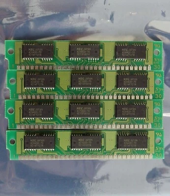 Set 4x NEC MC-421000A9BA-80 1MB 4MB kit 80ns 30-pin SIMM parity RAM - Image 1 of 2