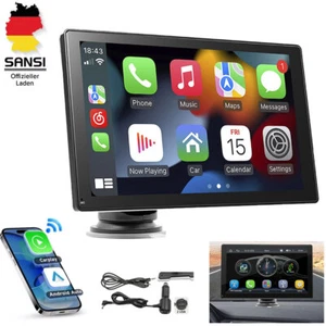 9" Zoll Tragbarer Apple CarPlay und Android Auto Wireless Display Autoradio Neu - Bild 1 von 19