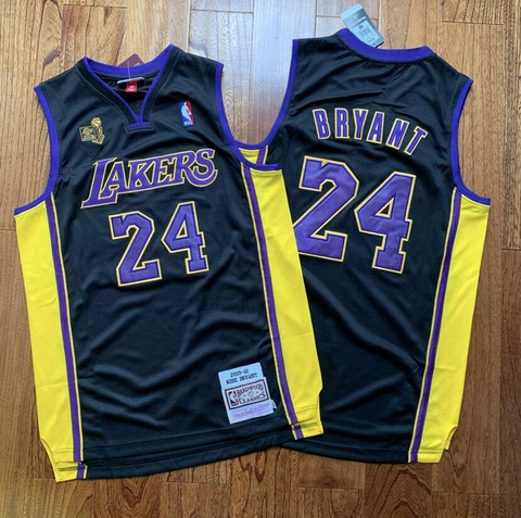 Los Angeles Lakers black 24 Kobe Bryant NBA Finals game Retro Vintage Jersey Cover