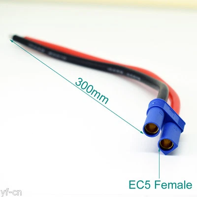 4pcs 1ft/30cm 10AWG EC5 Female Jack Battery Connector Silicone Wire DIY Cable - Image 1 of 4