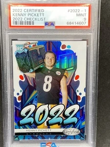 KENNY PICKETT 2022 PANINI CERTIFICADO NOVATO RC LISTA DE VERIFICACIÓN # 2022-1 PSA 9 - Imagen 1 de 2