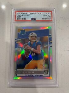 2020 Donruss Optic JUSTIN HERBERT Silver Holo Rated Rookie PSA 10 #153 RC Rookie
