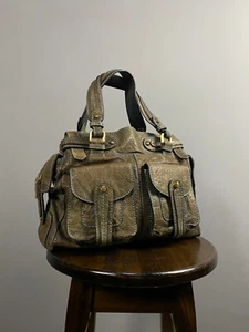 Jamin Puech Khaki Khaki Leder Doppelgriffe Handtasche Schultertasche Größe Medium - Bild 1 von 13