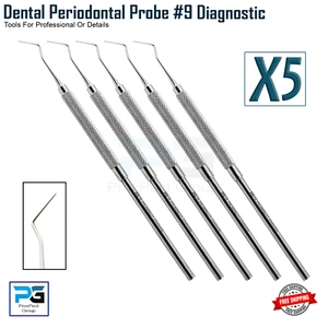 Dental Periodontal Probe 9 single ended Instrument Dentist Examination Pack Of 5 - Picture 1 of 8