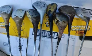JOBLOT CLASSICO DI 8 X ALBERO GOLF LEGNO E ACCIAIO TRA CUI WILSON BLUE RIDGE 2 - Foto 1 di 20